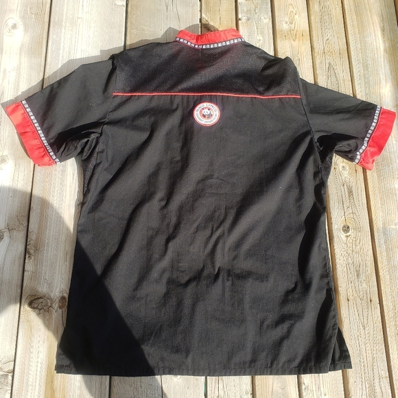 Panda Express Cook Shirt Short Sleeve Button Up Medium Embroidered Baggy - Picture 2 of 6